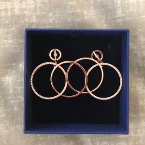 NWT Swarovski Crystal Double Hoop Earrings